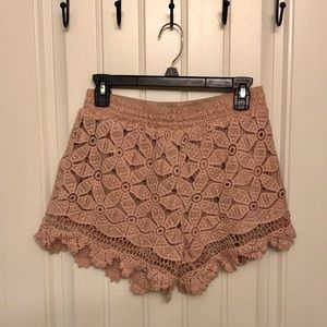 Pink Lace Shorts